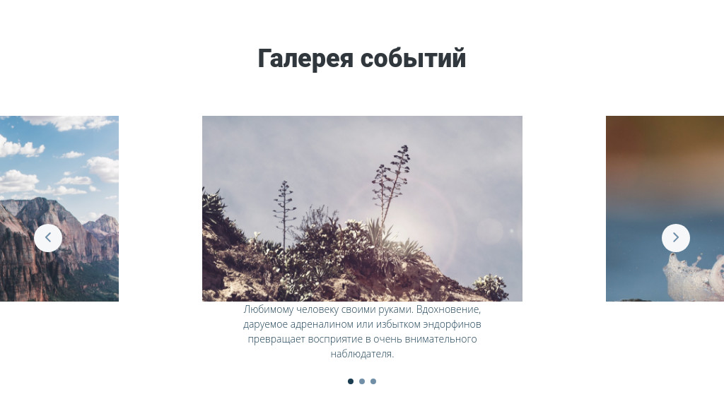 Карусель фотографий с подписью — блок для сайта, конструктор Fo.ru