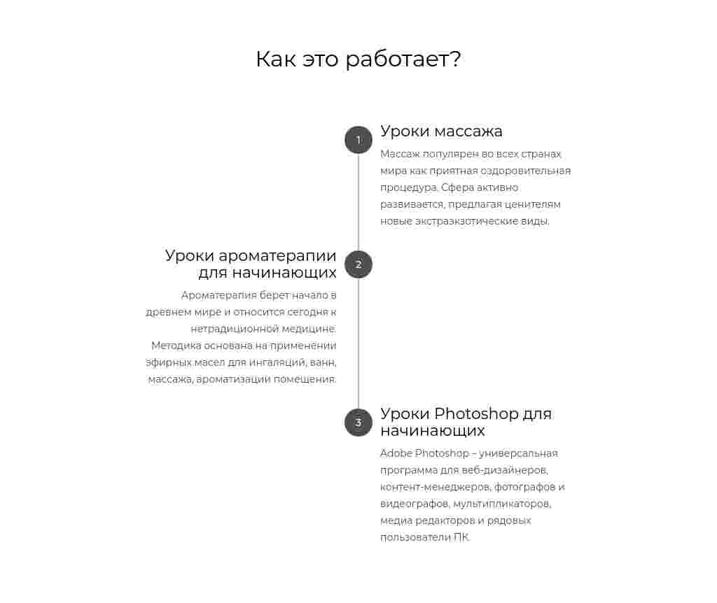 Блоки категории Этапы