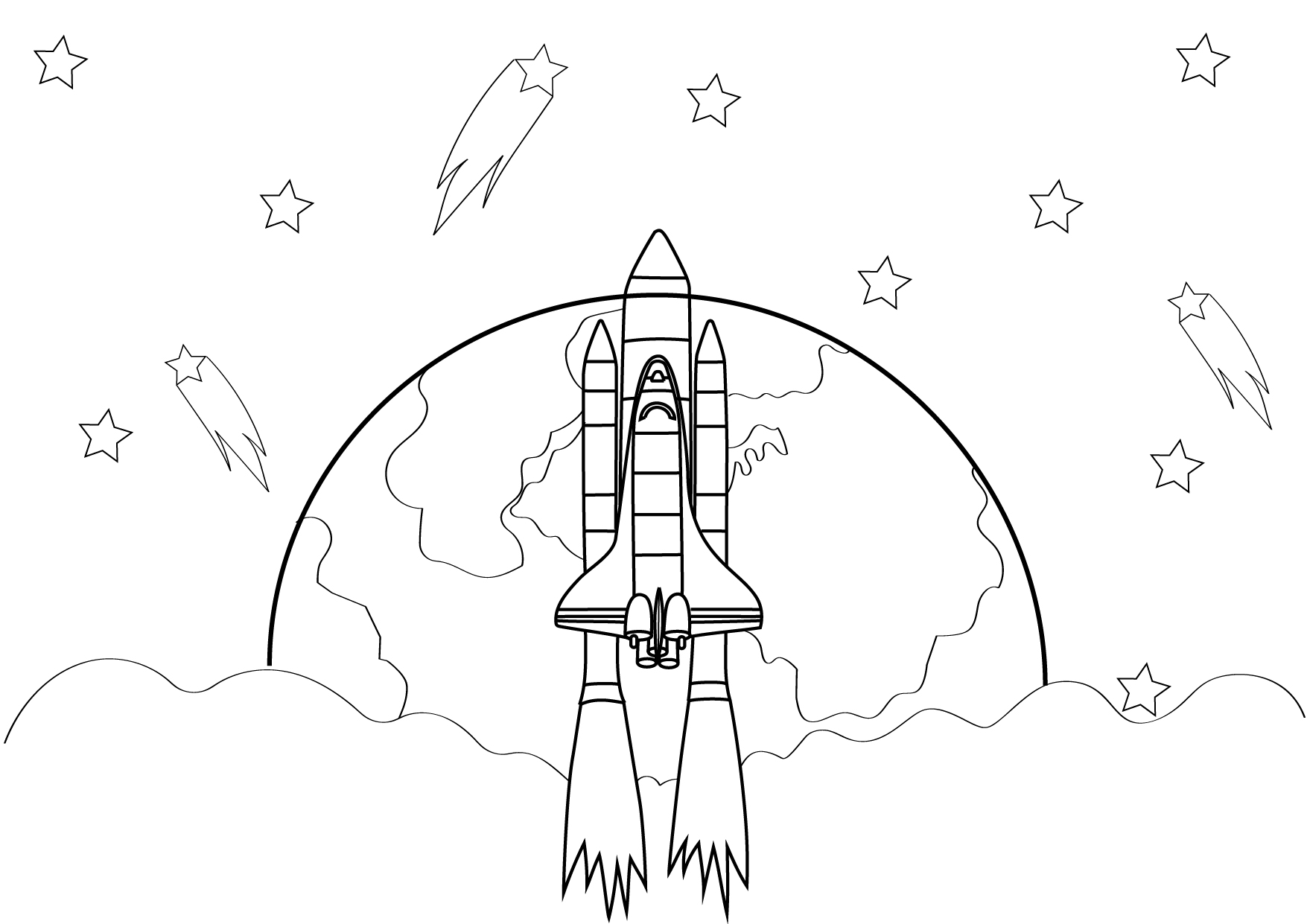 Раскраска про космос для детей 3 лет